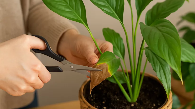 Bruine bladeren van je plant afknippen? Bruine bladeren van je plant afknippen?
