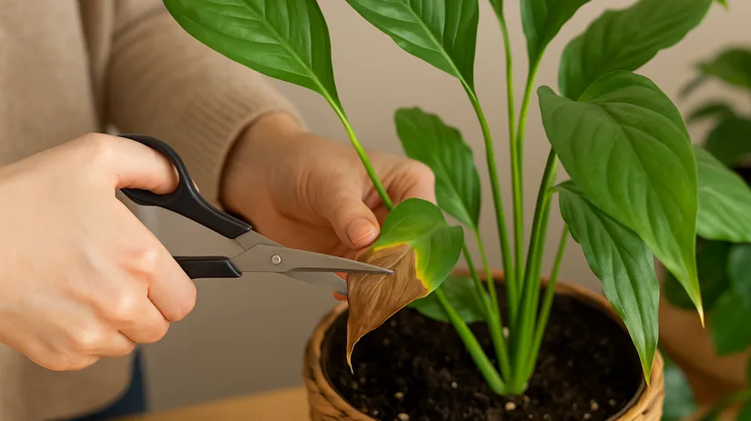 Bruine bladeren van je plant afknippen? Bruine bladeren van je plant afknippen?